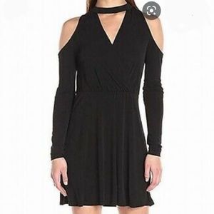 BCBGeneration Faux Wrap Cold Shoulder Dress L